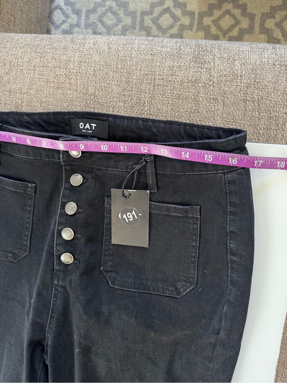 High-Rise Button-Fly Skinny Jeans in Washed Black - Picture 6 of 7